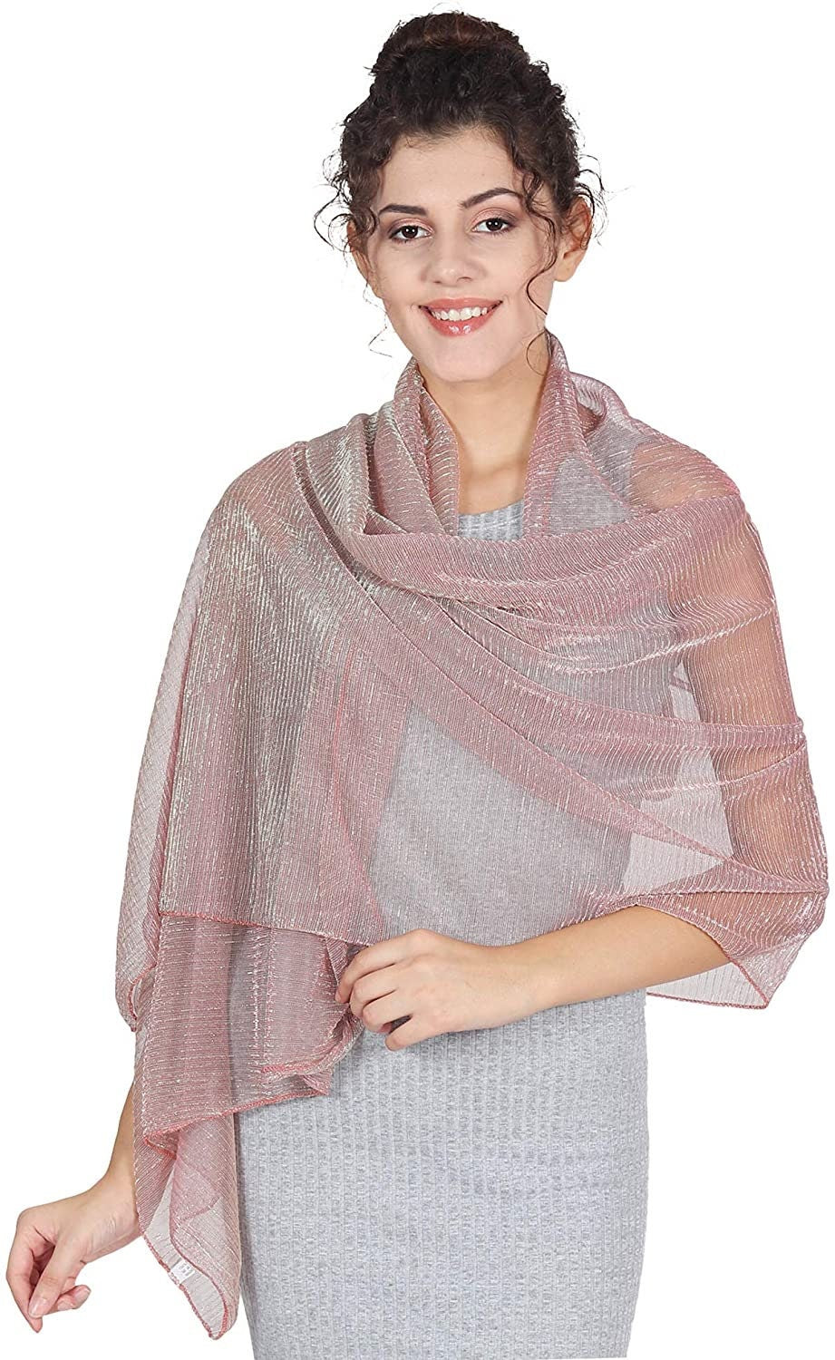 Scarf Wrap for Wedding Evening Shawl Glitter Sheer Bridal Women's Scarves for Prom, Party By World of Shawls