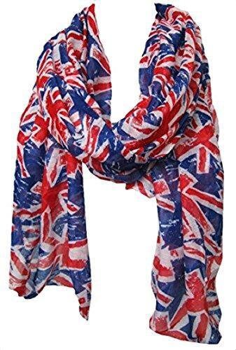 Uk Flag Print Scarf Union Jack London Fashion Denim Blue Fashion Scarf