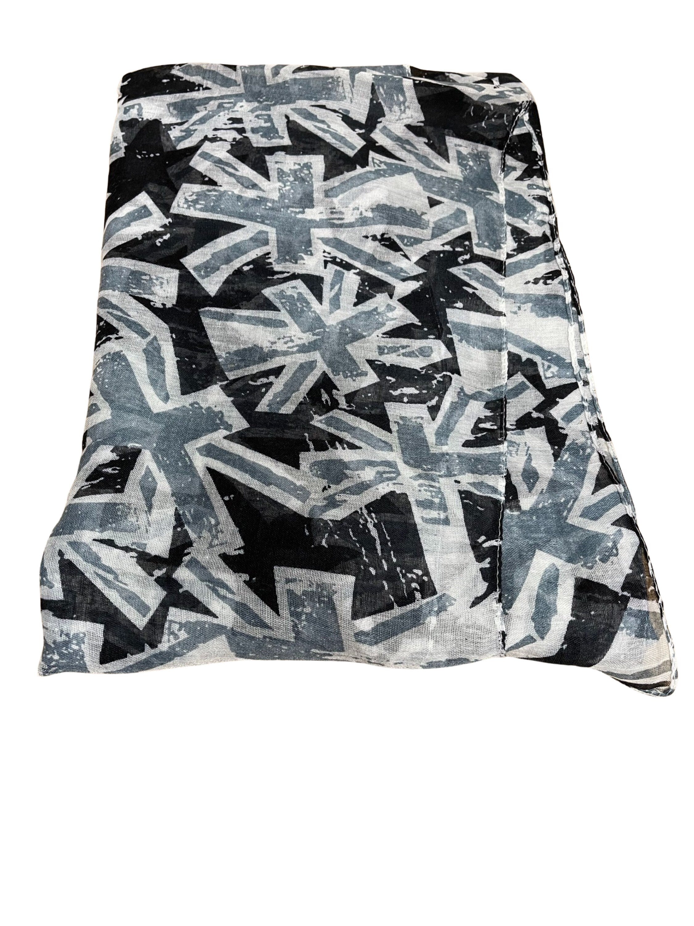 Uk Flag Print Scarf Union Jack London Fashion Denim Blue Fashion Scarf