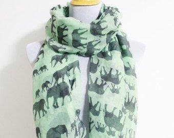 Extra Large Womens Gorgeous Fashion Scarf In Elephant Design/multi Colours