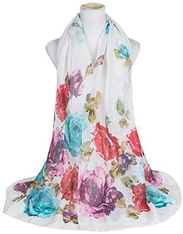 World of Shawls Rose Floral Print Sarong, Coverup, Scarf, Big Size