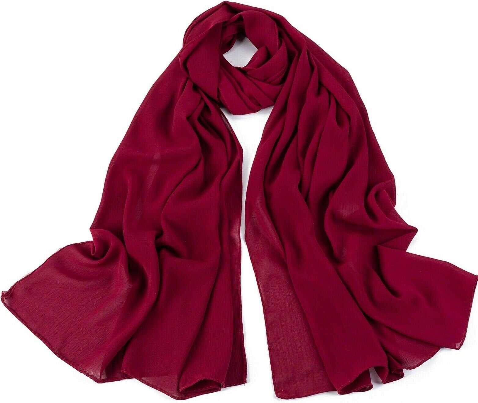 Fashion Ribbed Chiffon Crepe Scarf Hijab for Women Shawls Pleated Effect