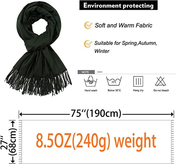 Cashmere Feel Winter Shawl Scarf Scarves Wrap for Women Large Warm Thick Pashmina style ladies Winter shawl Prefect Gift for your Love once