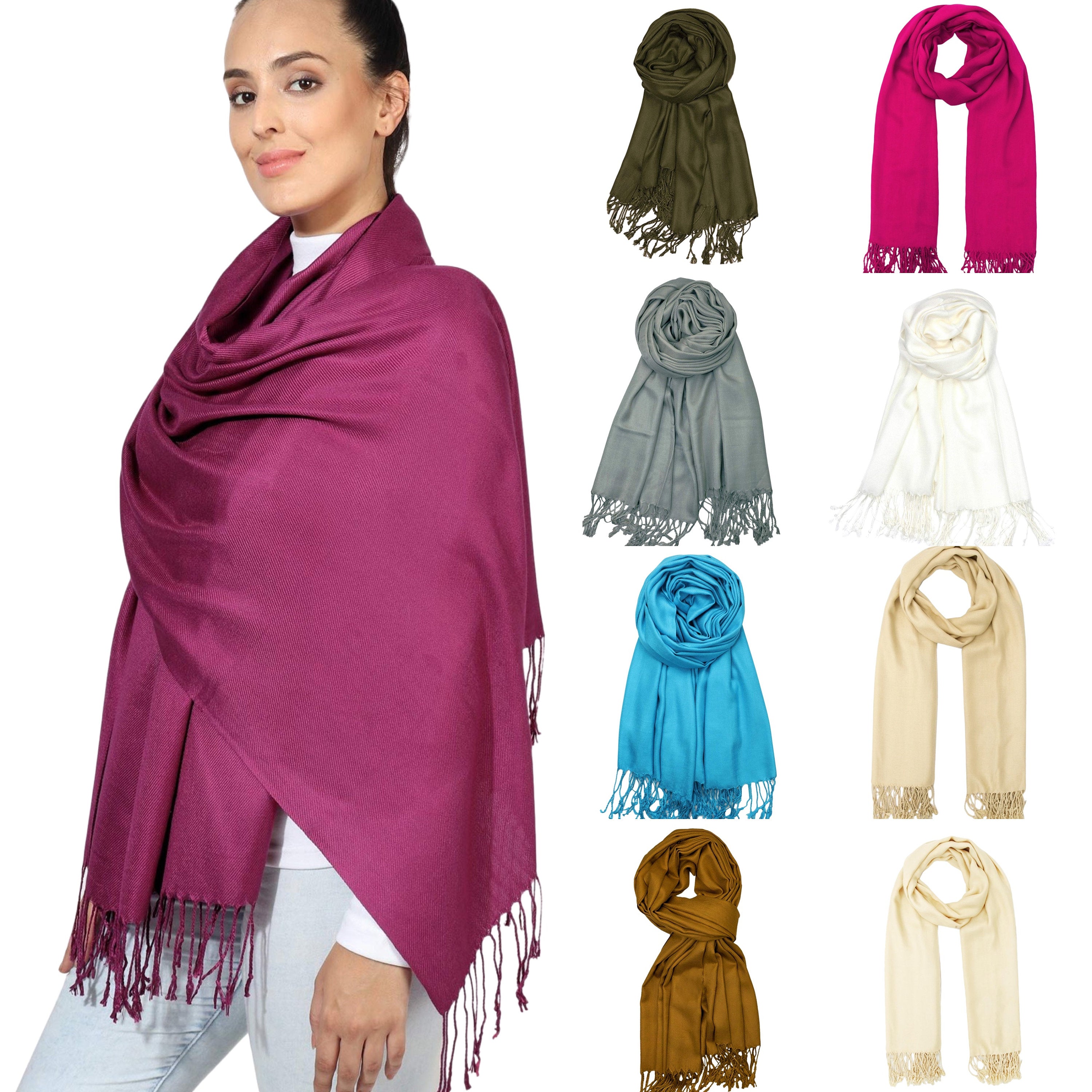New Pashmina Scarf Wrap For Bridesmaid Bridal Wedding Shawl Gifts for Her Mum Grandma Wife Girlfriend Ladies Women Scarves