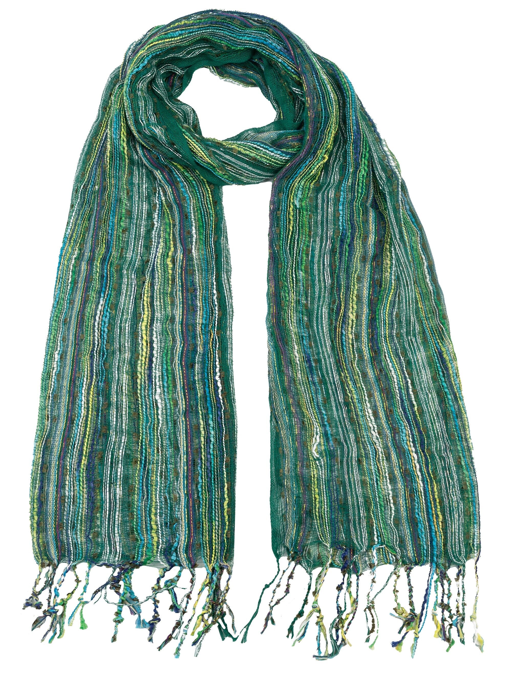 Classy Elegant Stripe Woven Scarf Wrap Ideal for Party Event Occasion Gift -