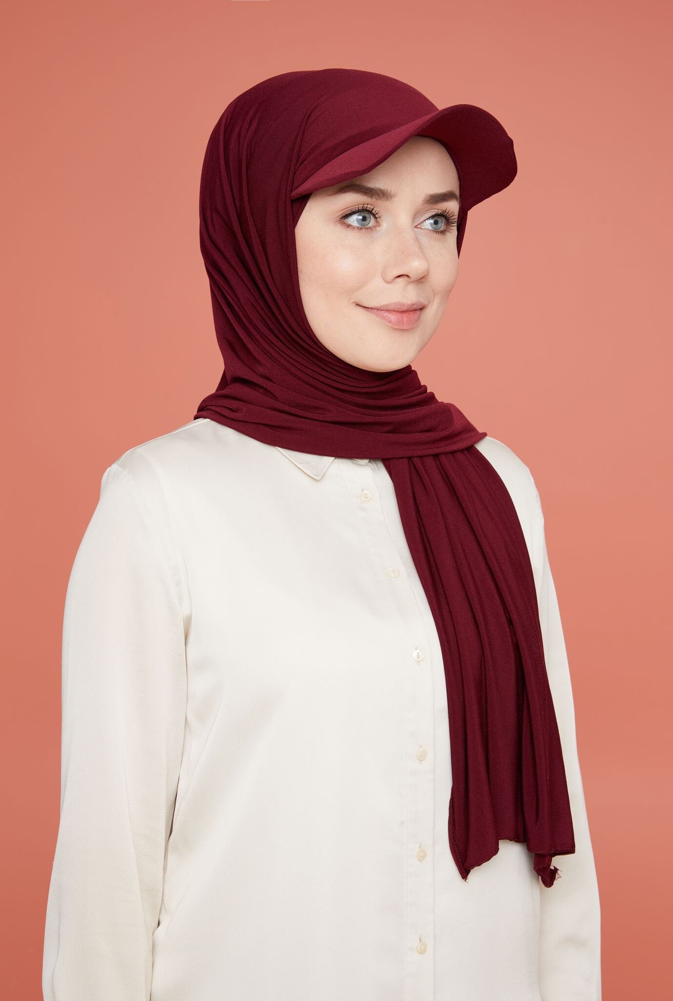 Muslim Women Girls  Jersey Hijab With Base Ball Cap Summer Sports with Hijabs Ready To Wear Instant Sport