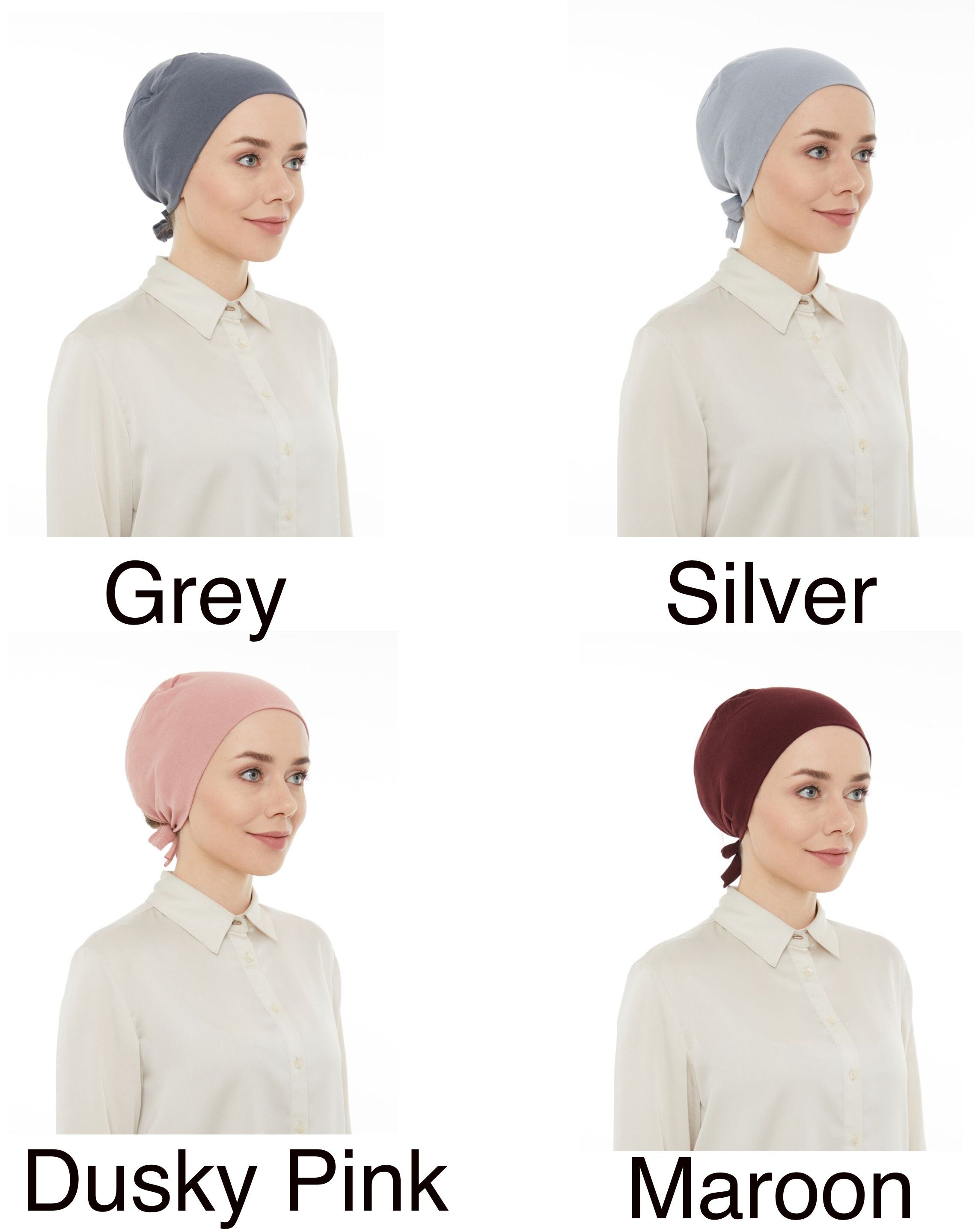 Women Hair Loss - Cancer Slip-On Headwear Turbans Hats Cap with Tie Back, giving you full coverage of your head Hijab