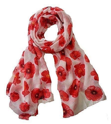 Colorful Poppy Scarf - Abundant Poppies Adorn This Lovely Scarf
