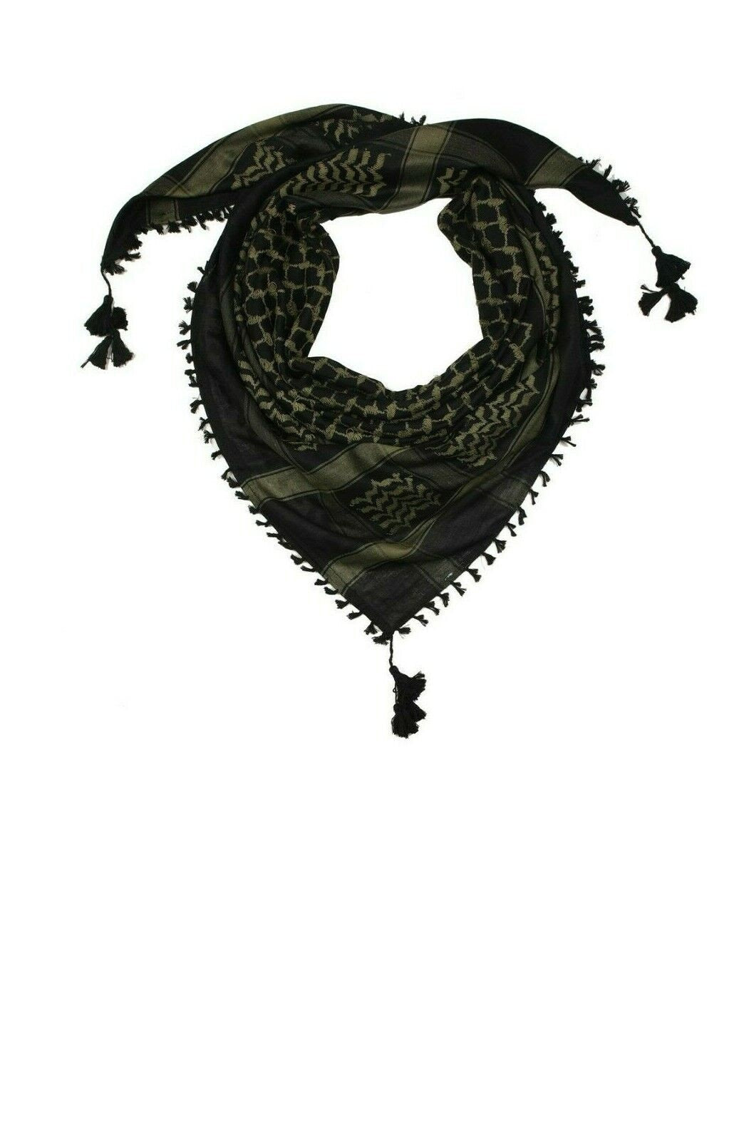 Scarf Military Shemagh Desert Palestinian Arafat Tactical Desert Keffiyeh Head Neck Cotton Arab Wrap with Tassel