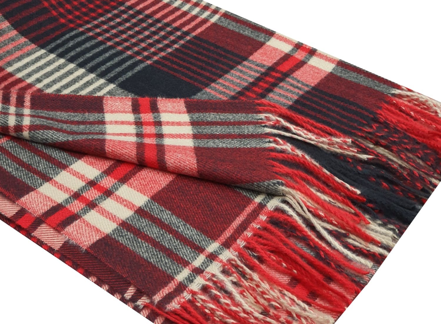 Black/Red Plaid Check Tartan Like Winter Scarf Wrap Blanket Shawl Warm Soft Cosy UNISEX