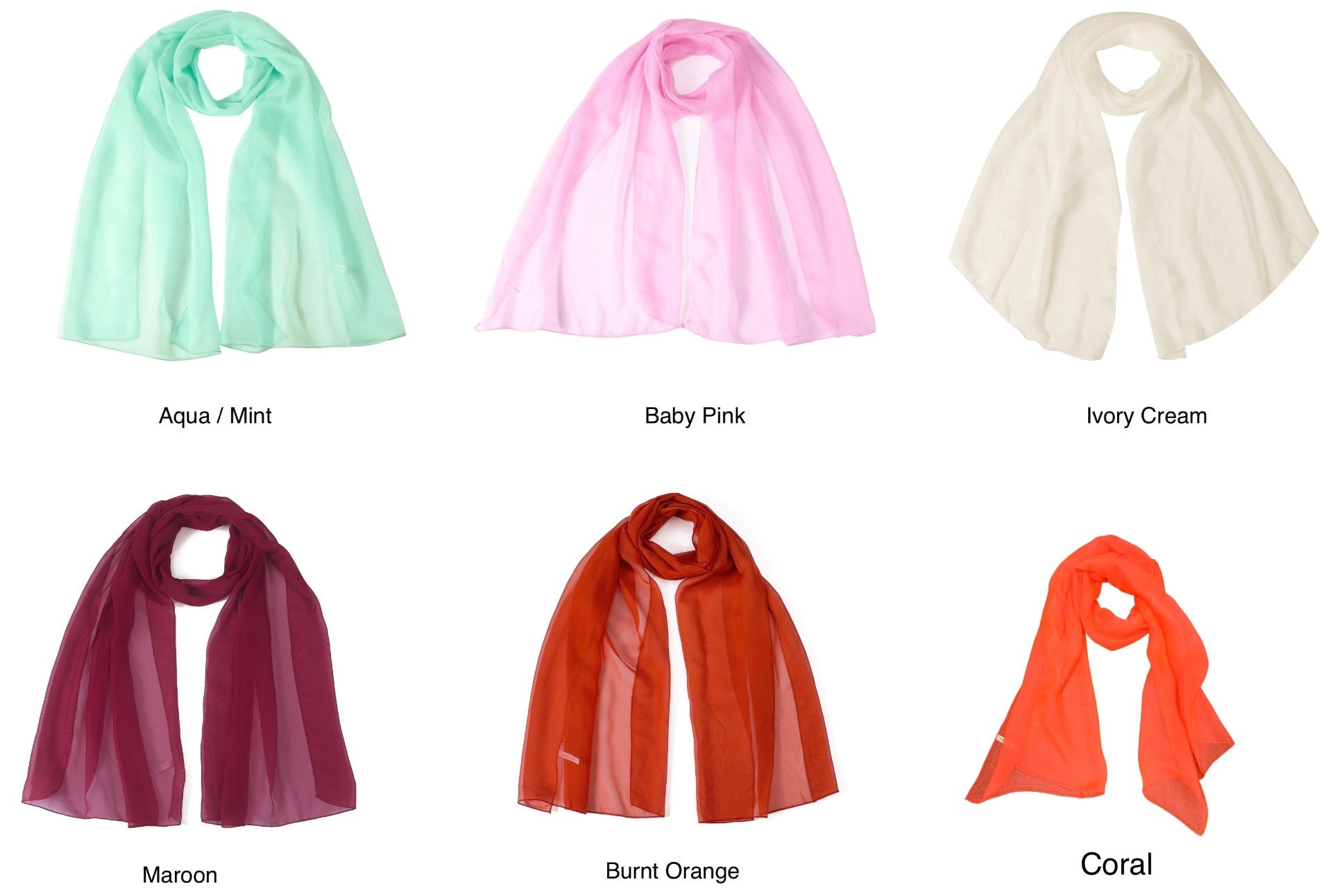 Elegant Sheer Chiffon Scarf Wrap Idea for Weddings & Evening Dresses 45x160cm