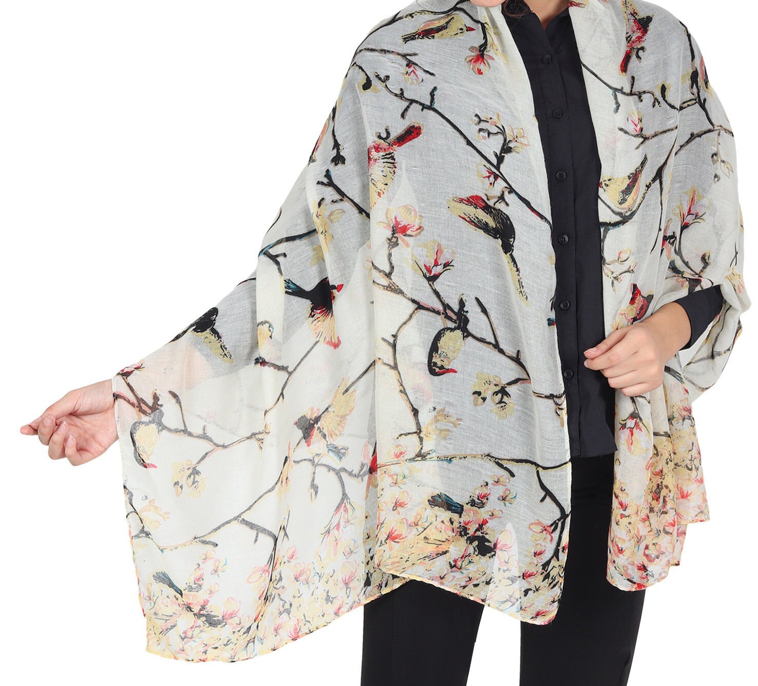 Stunning Robin Bird Design Ideal Gift Girls Women Ladies Scarf Scarves Wrap Shawl