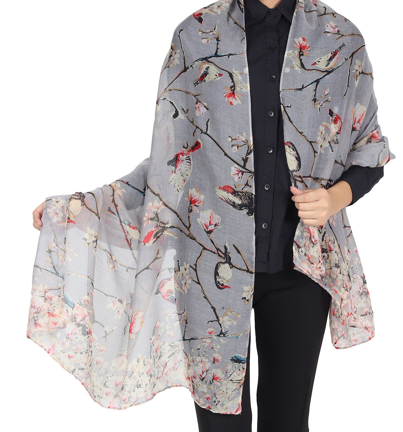 Stunning Robin Bird Design Ideal Gift Girls Women Ladies Scarf Scarves Wrap Shawl