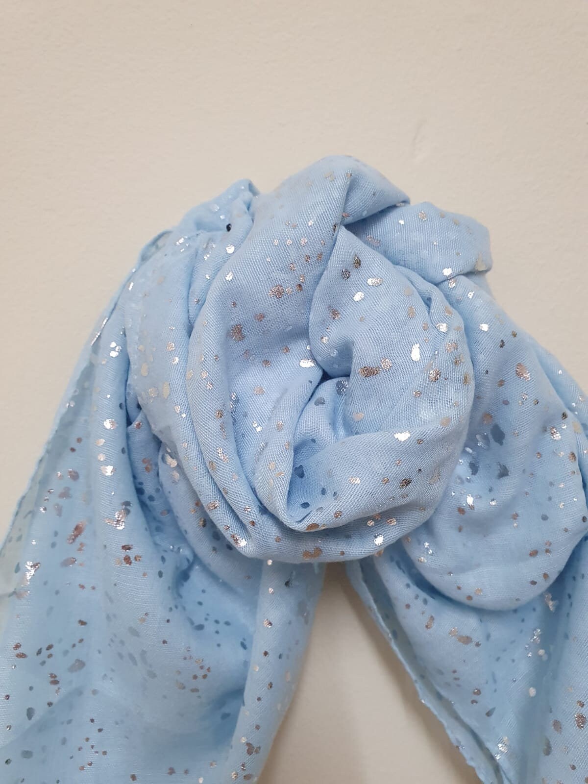 Elegant Sparkle Scarf with SILVER Metallic Foil Print Classy Ritzy Scarves Wrap Shawl Ideal Gift