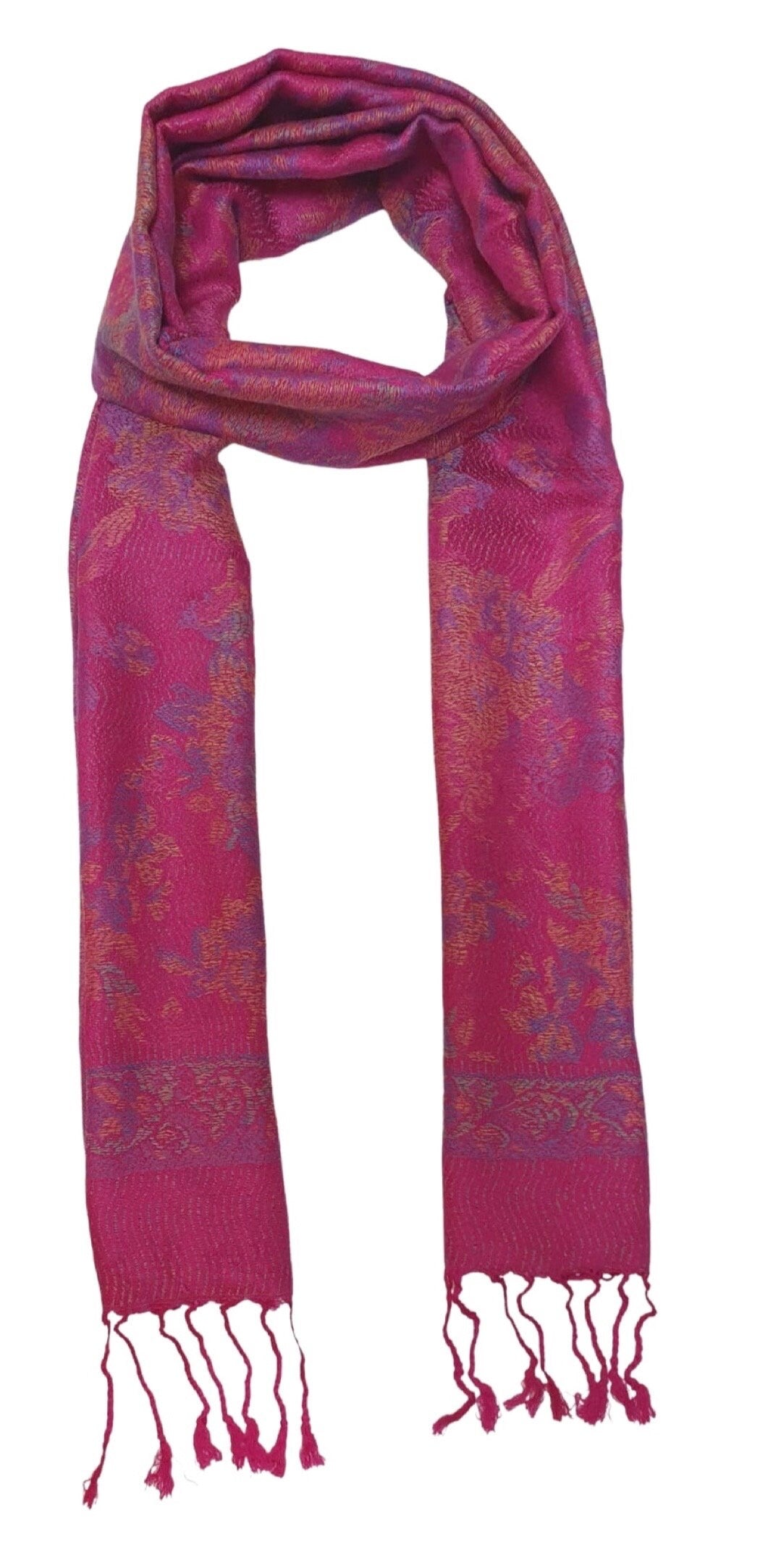 Mosaic Weave Luxurious Reversible/Two Sided Print Self Embossed Pashmina Feel Wrap Scarf Stole Scarves Shawl Style - Soft and Wrap