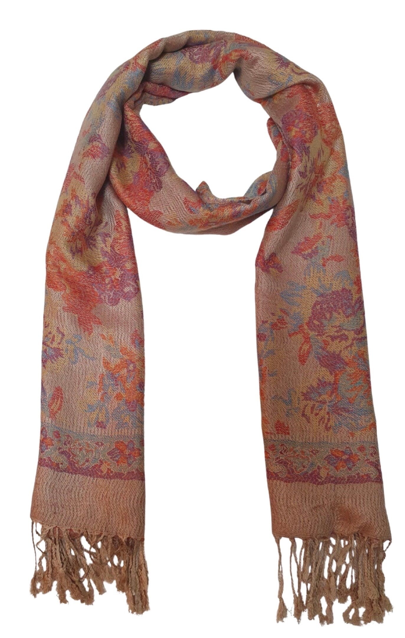 Mosaic Weave Luxurious Reversible/Two Sided Print Self Embossed Pashmina Feel Wrap Scarf Stole Scarves Shawl Style - Soft and Wrap