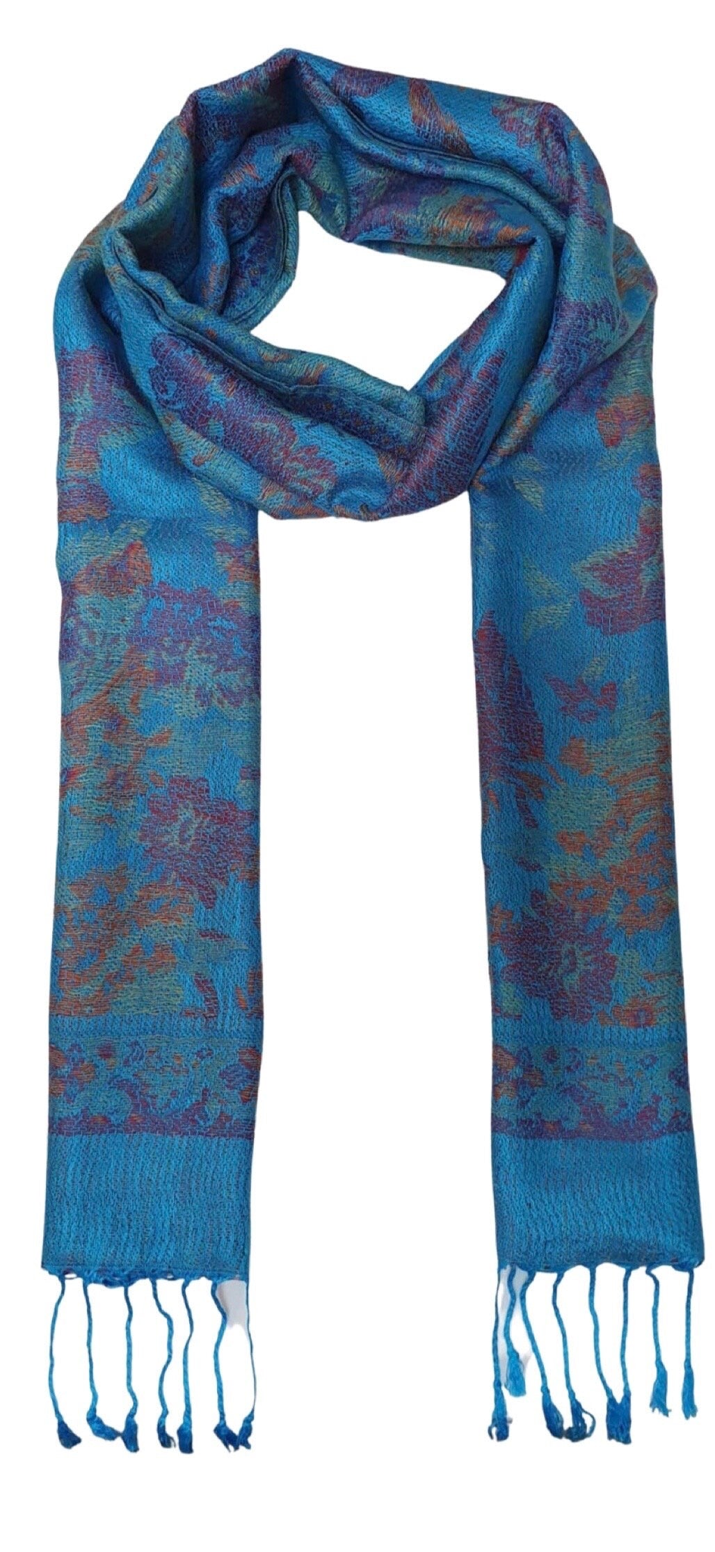 Mosaic Weave Luxurious Reversible/Two Sided Print Self Embossed Pashmina Feel Wrap Scarf Stole Scarves Shawl Style - Soft and Wrap