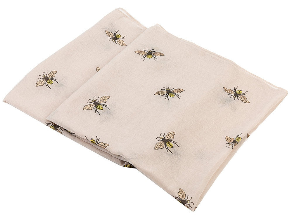 Ladies Girls Women's Glitter Bumble Bees Scarves Wraps Shawl Soft Scarf