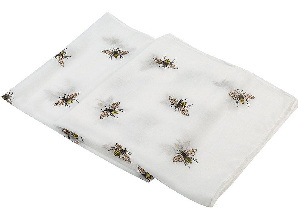Ladies Girls Women's Glitter Bumble Bees Scarves Wraps Shawl Soft Scarf