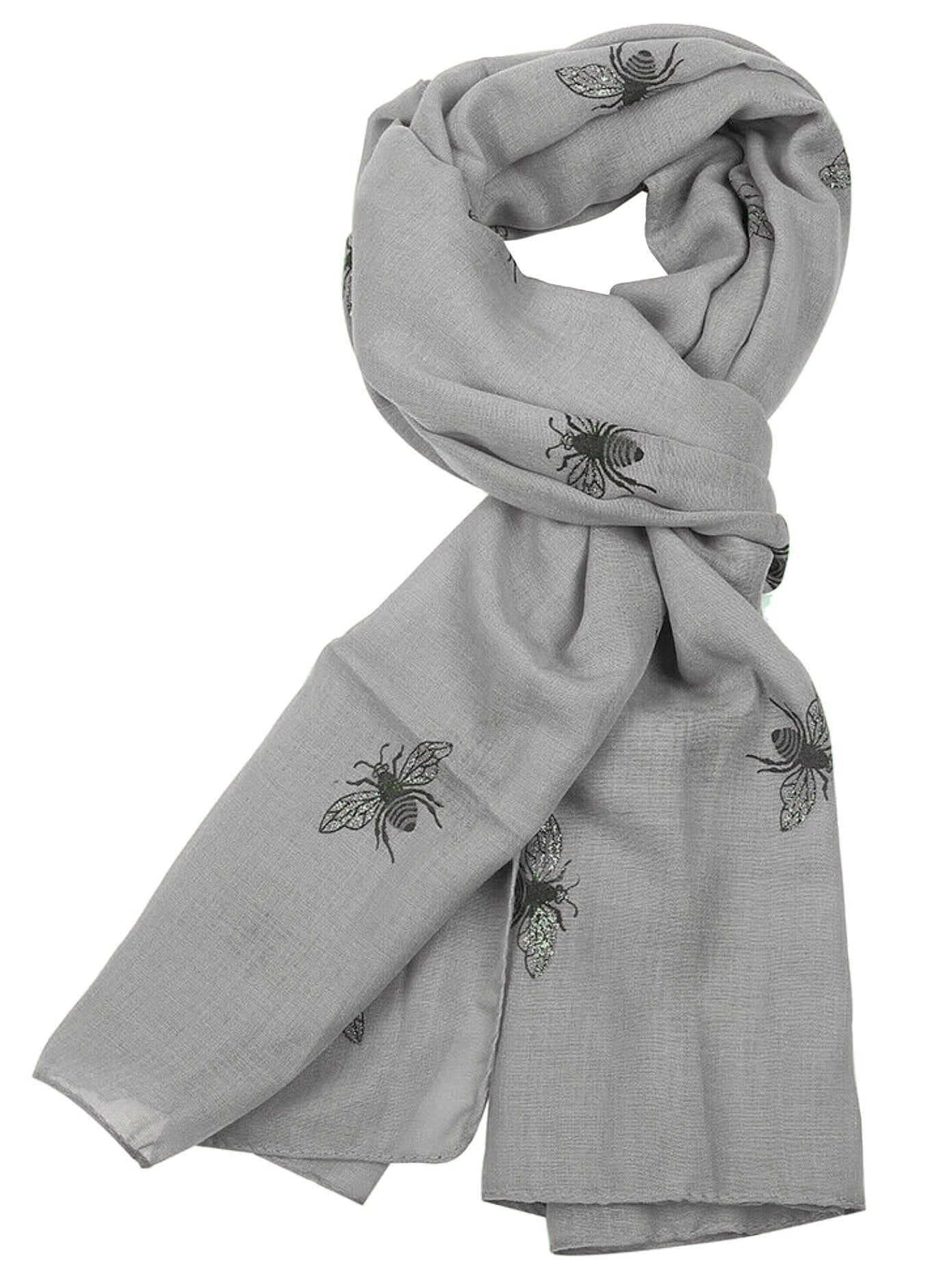 Ladies Girls Women's Glitter Bumble Bees Scarves Wraps Shawl Soft Scarf