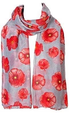 Poppy Flower Colourful Big Size Soft light Weight Remembrance Day  Scarf Sarong for ladies women girls perfect gift
