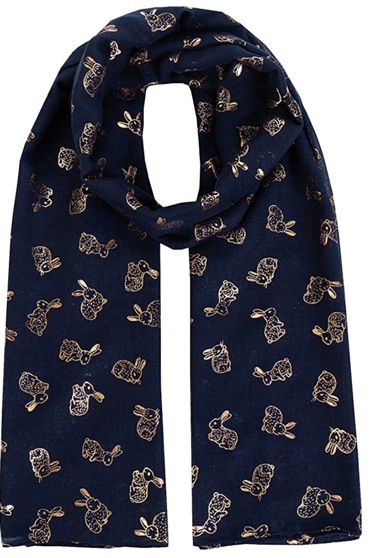 New Sparkling Bunny Rabbit Print Ladies Celebrity Style Scarves Maxi, Scarf, Wrap, Sarong, Shawls