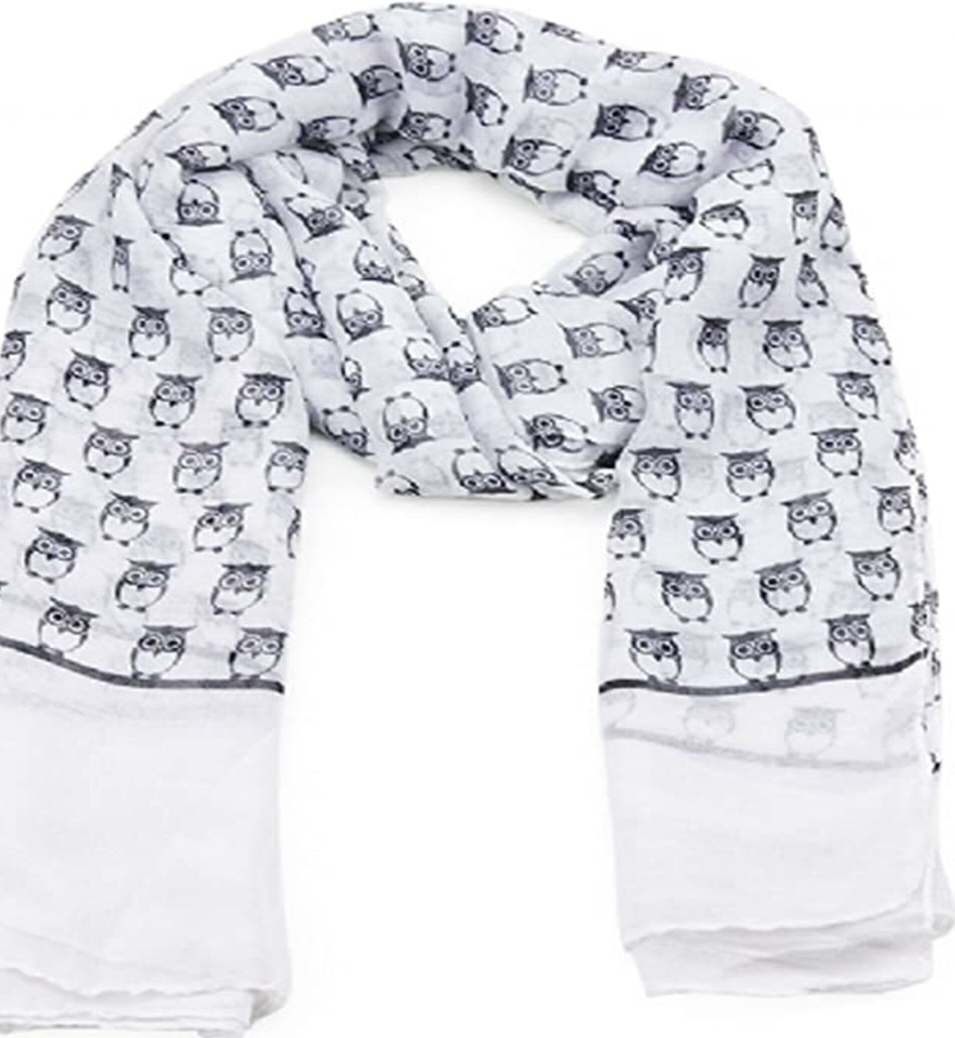 Ladies Owl Print Long Scarf Neck Scarves Winter Gifts Christmas