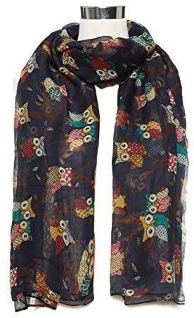 New Ladies Women's Owl on Branch Print Scarf Scarves Maxi Wrap Sarong shawl