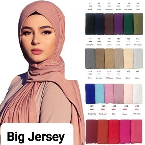 Premium Quality Big Size Jersey Hijab Scarf Shawl Super Stretchy  Maxi Lycra Wrap