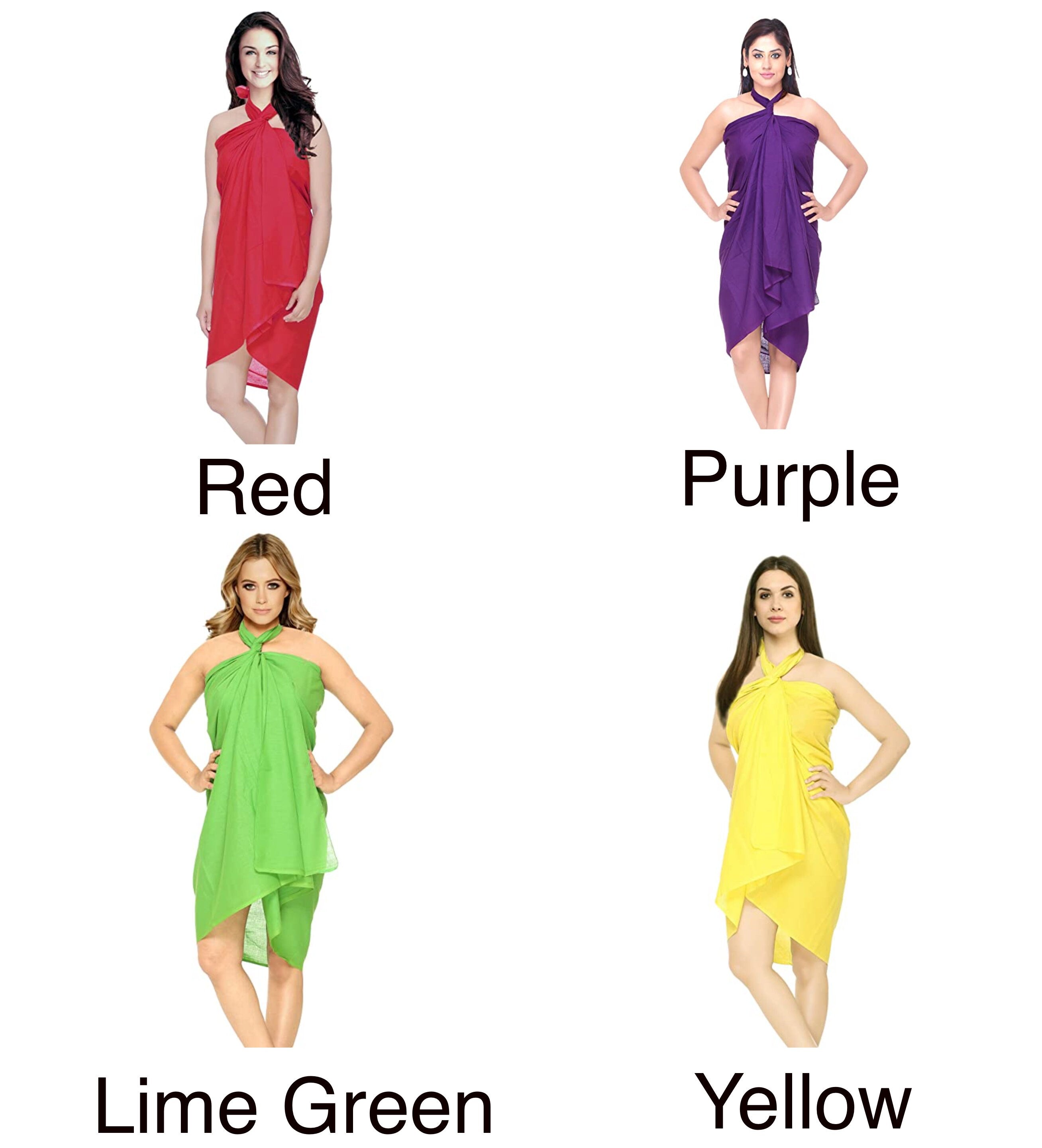 Cotton Plain Sarong Coverup Wrap Scarf