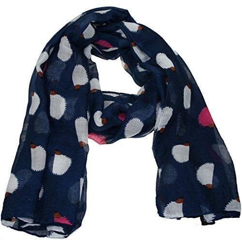 Hedgehog Print Scarf Wrap Big Size Available In Navy, Black, Dusty Pink, White And Grey Colour