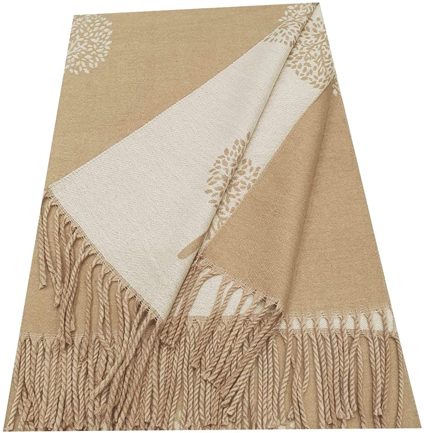 WINTER WARMER Reversible Thick Long Mulberry Tree Print Fashion Scarf Blanket Wrap