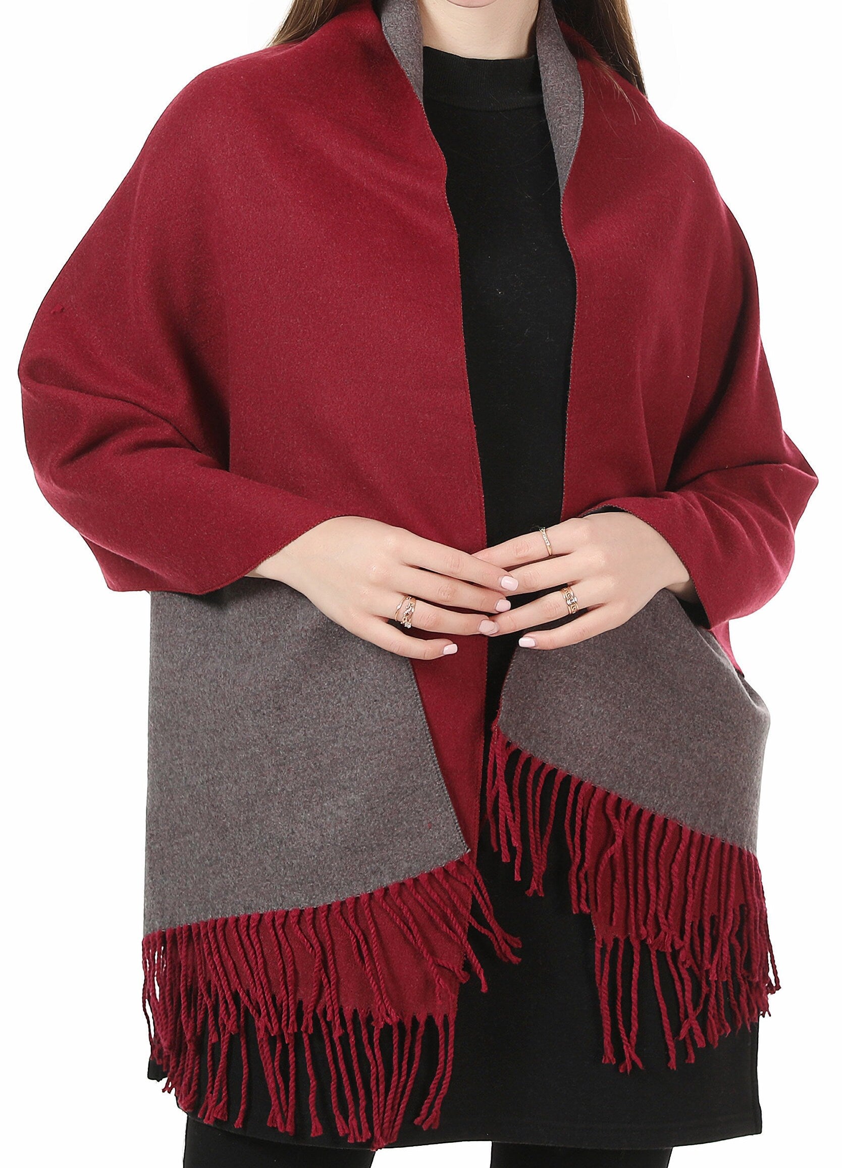 Cashmere Feel Winter Scarf Pashmina Shawl Wrap for Women Ladies Long Large Warm Thick Reversible Blanket Scarves