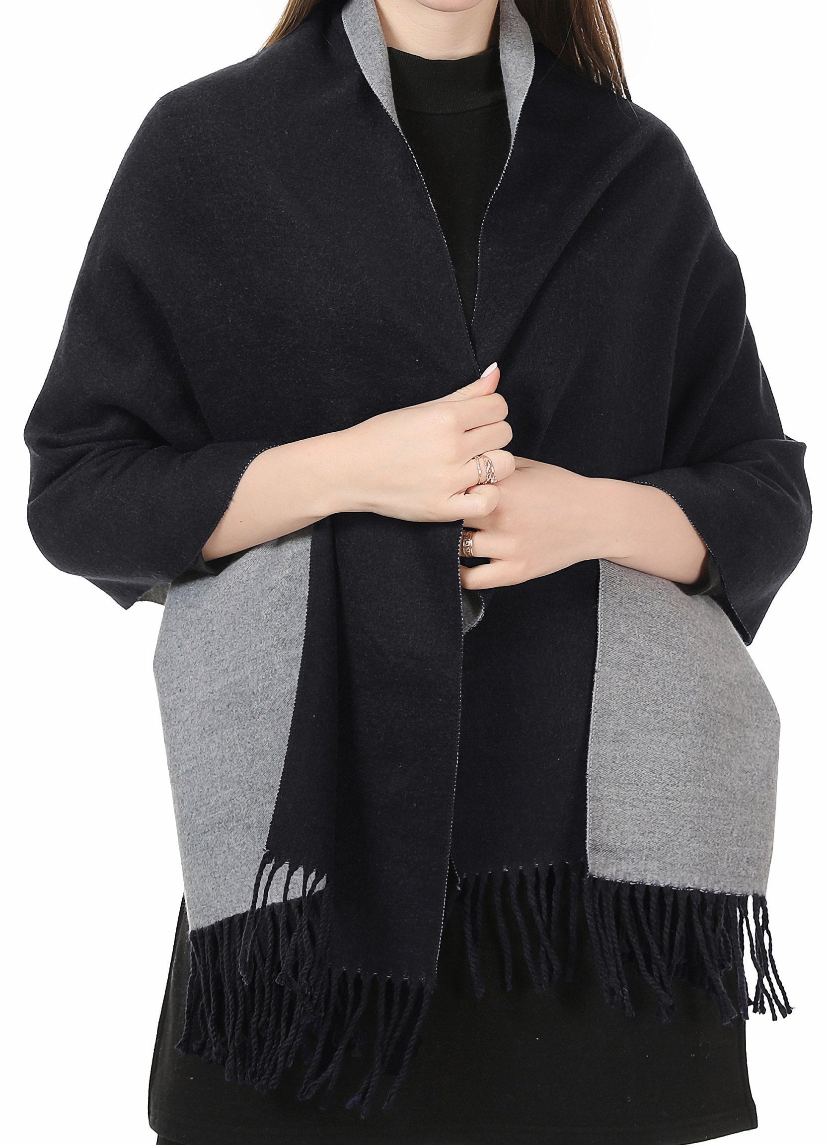 Cashmere Feel Winter Scarf Pashmina Shawl Wrap for Women Ladies Long Large Warm Thick Reversible Blanket Scarves