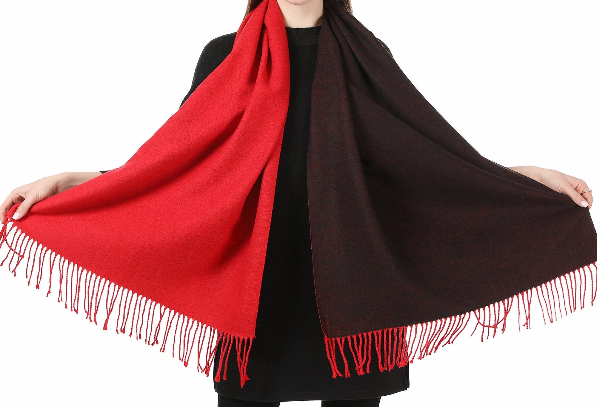 Cashmere Feel Winter Scarf Pashmina Shawl Wrap for Women Ladies Long Large Warm Thick Reversible Blanket Scarves
