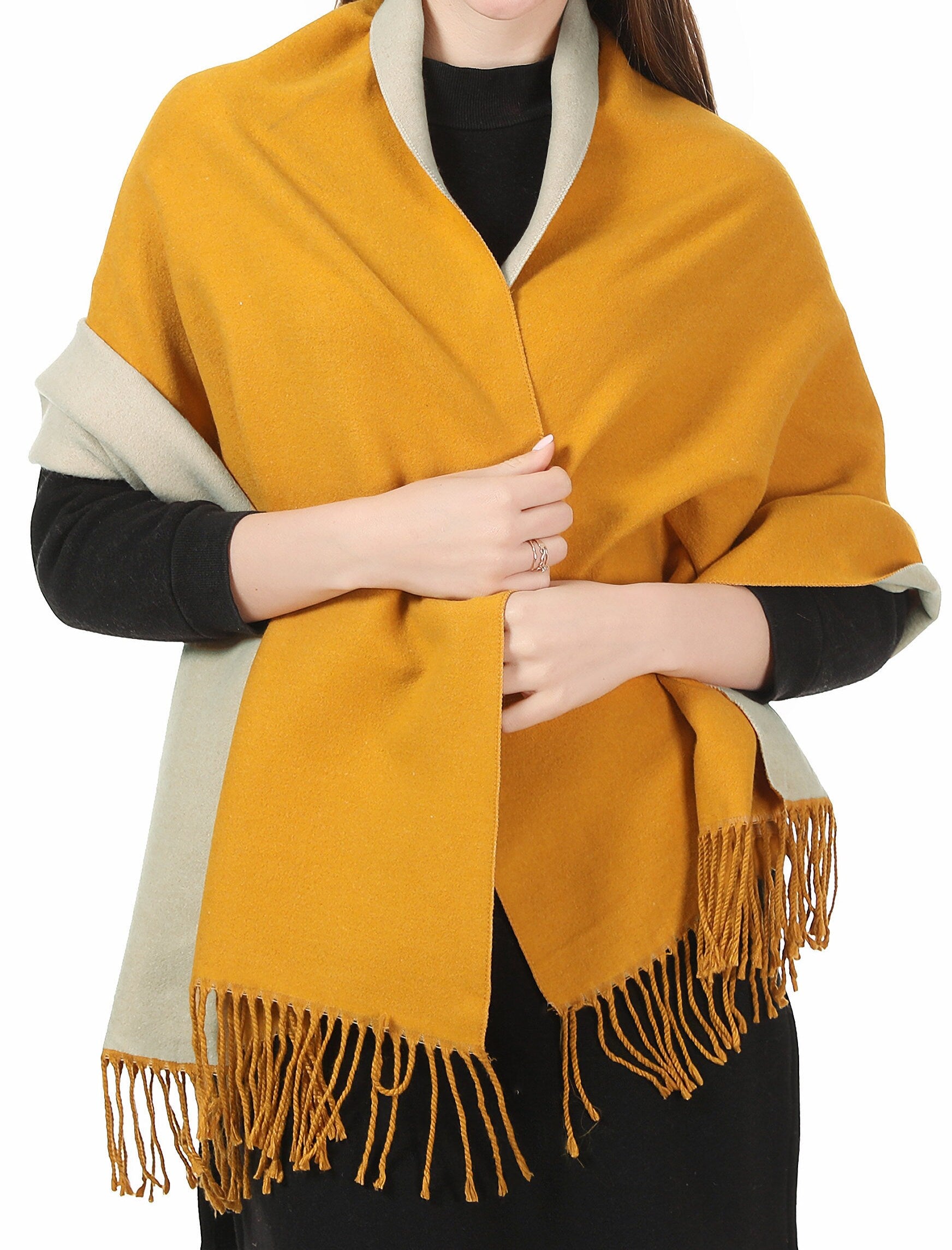 Cashmere Feel Winter Scarf Pashmina Shawl Wrap for Women Ladies Long Large Warm Thick Reversible Blanket Scarves