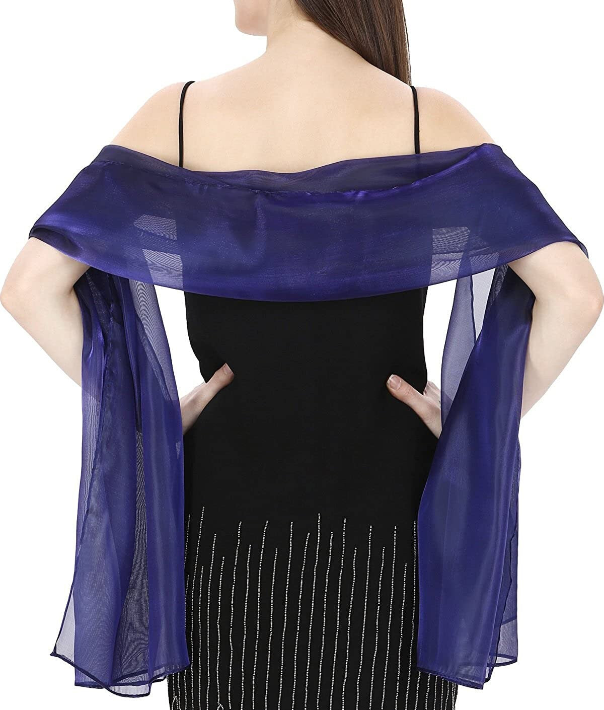Silky Iridescent Scarf Wrap Stole Shawl For Wedding Bridal Bridesmaids Evening Wear Prom & Parties