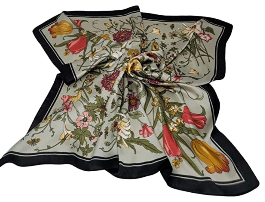 70 x 70 Cms Satin Silk Feeling Square Neck Scarf Head Hair Wraps