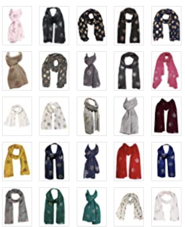 Classy Silver Metallic Foil Print Mulberry Tree Scarf Ritzy Scarves Wrap Shawl Ideal Gift