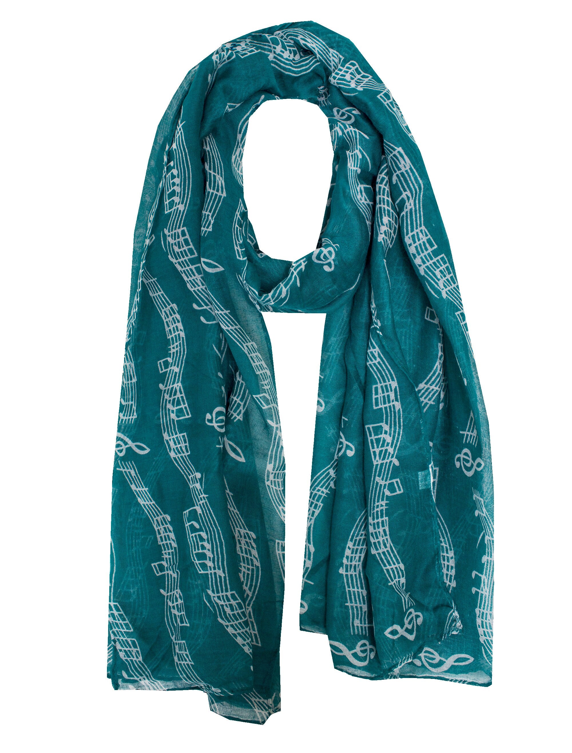 Music Print Scarf Musical Notes Classical Mozart Style Crotchet Quaver Scarf Ladies Fashion Wrap Scarves