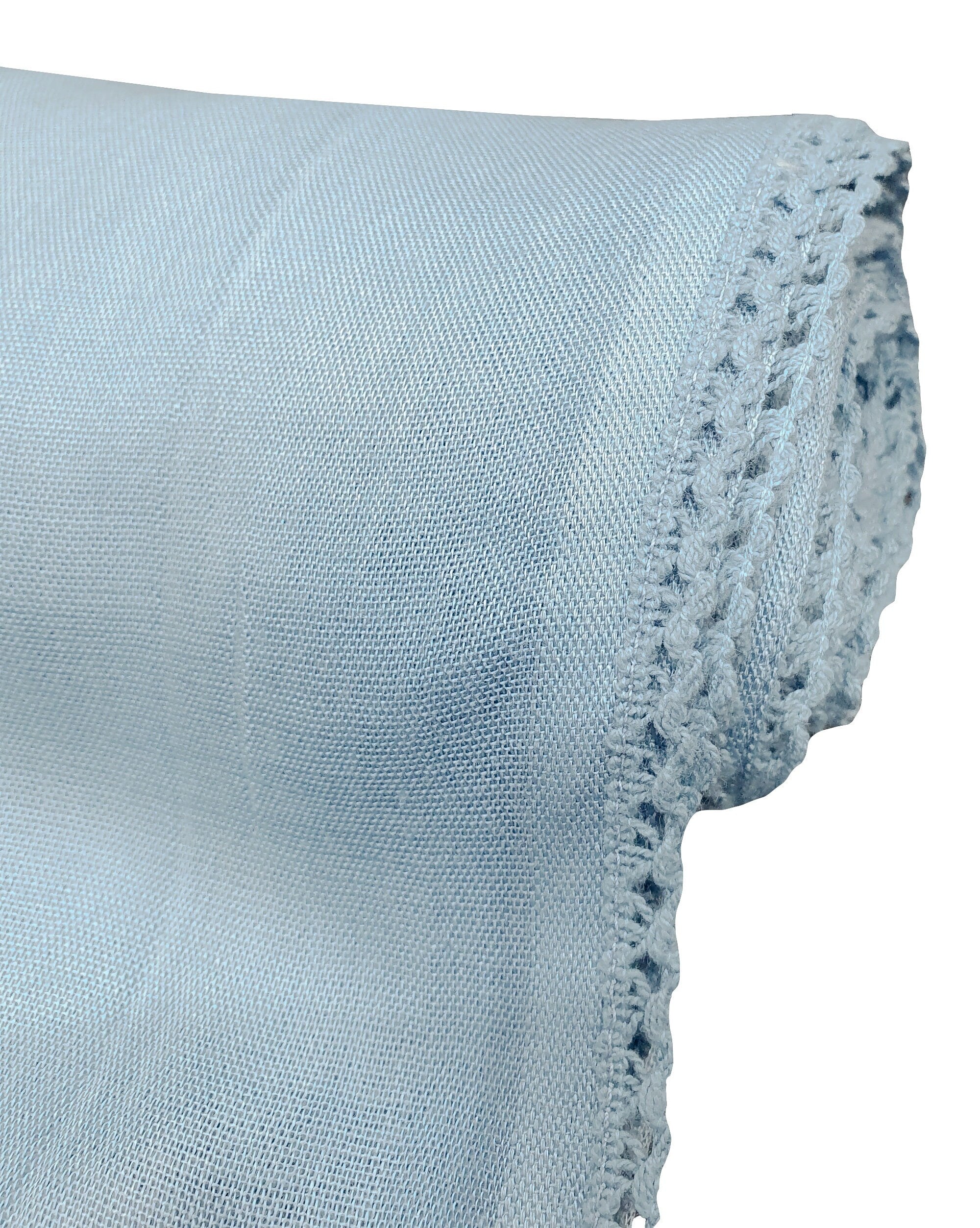 Plain with Delicate Lace Crochet Border Scarf Scarves Maxi Wrap