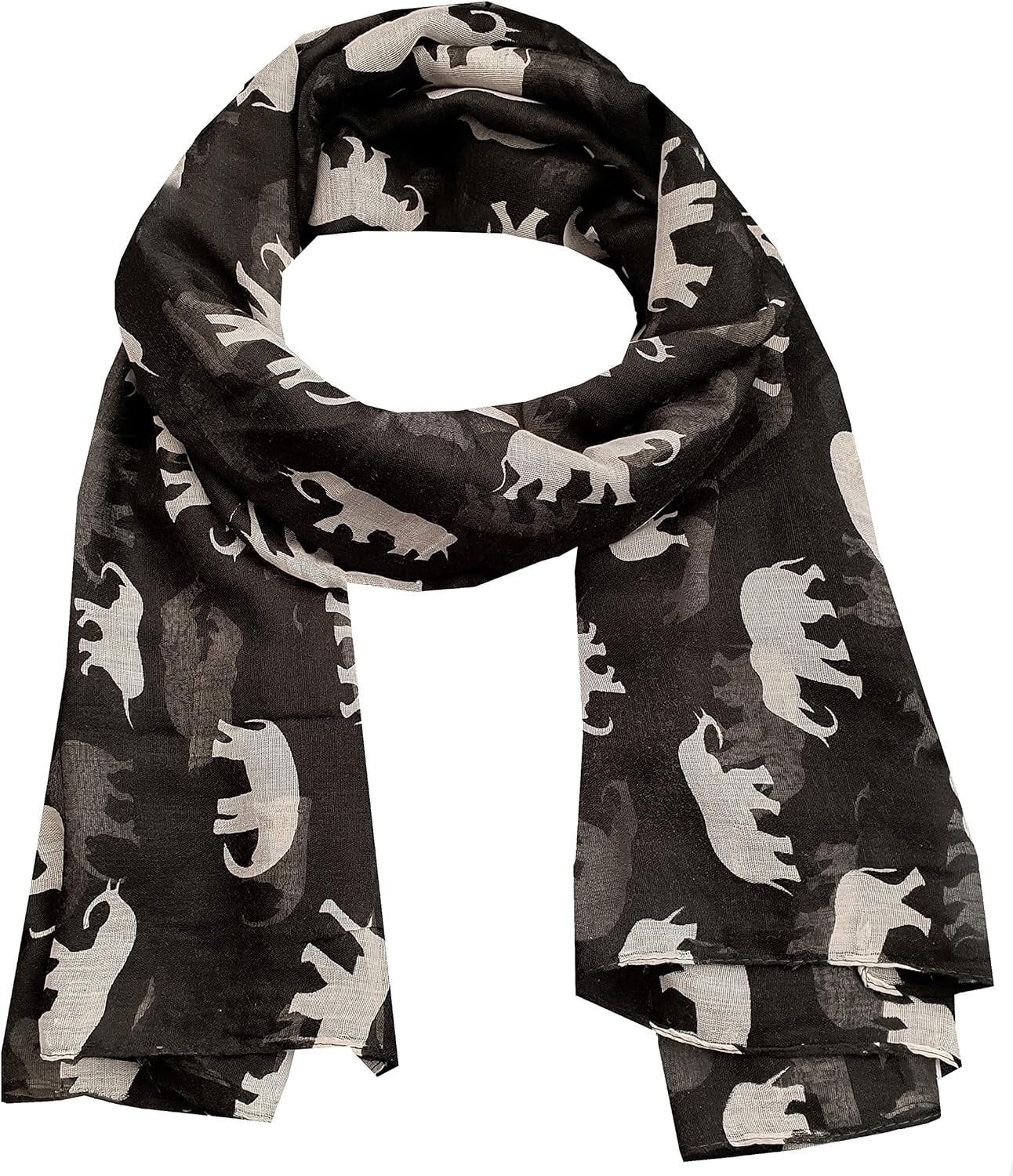 Ladies Womens Elephant Print Scarf Wraps Shawl Soft Scarves Sarong