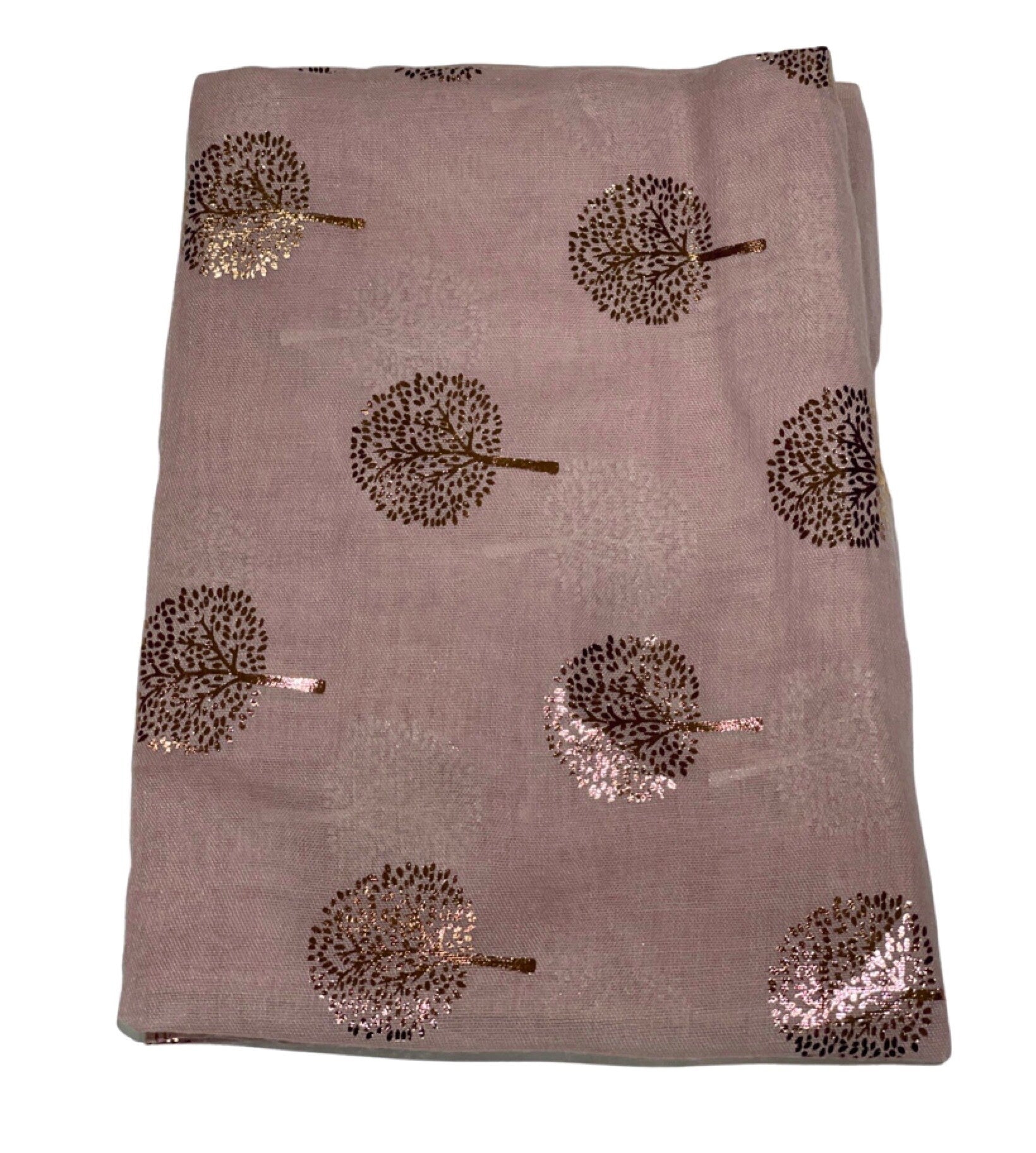 Elegant Mulberry Tree Scarf with Gold Metallic Foil Print Classy Ritzy Scarves Wrap Shawl Ideal Gift