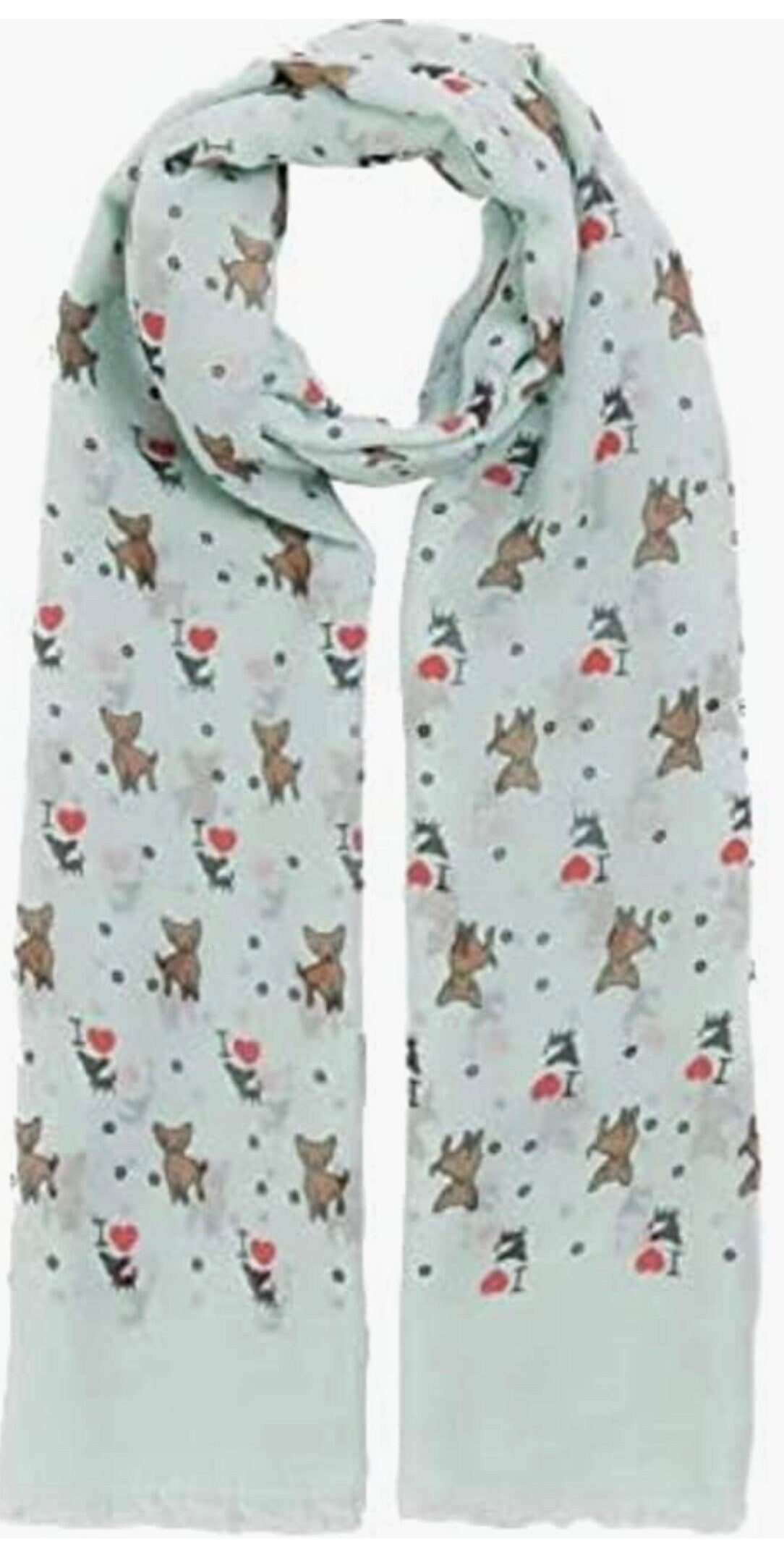 I love my puppy dog heart print scarf all seasons lovely soft scarf wraps shawl scarves