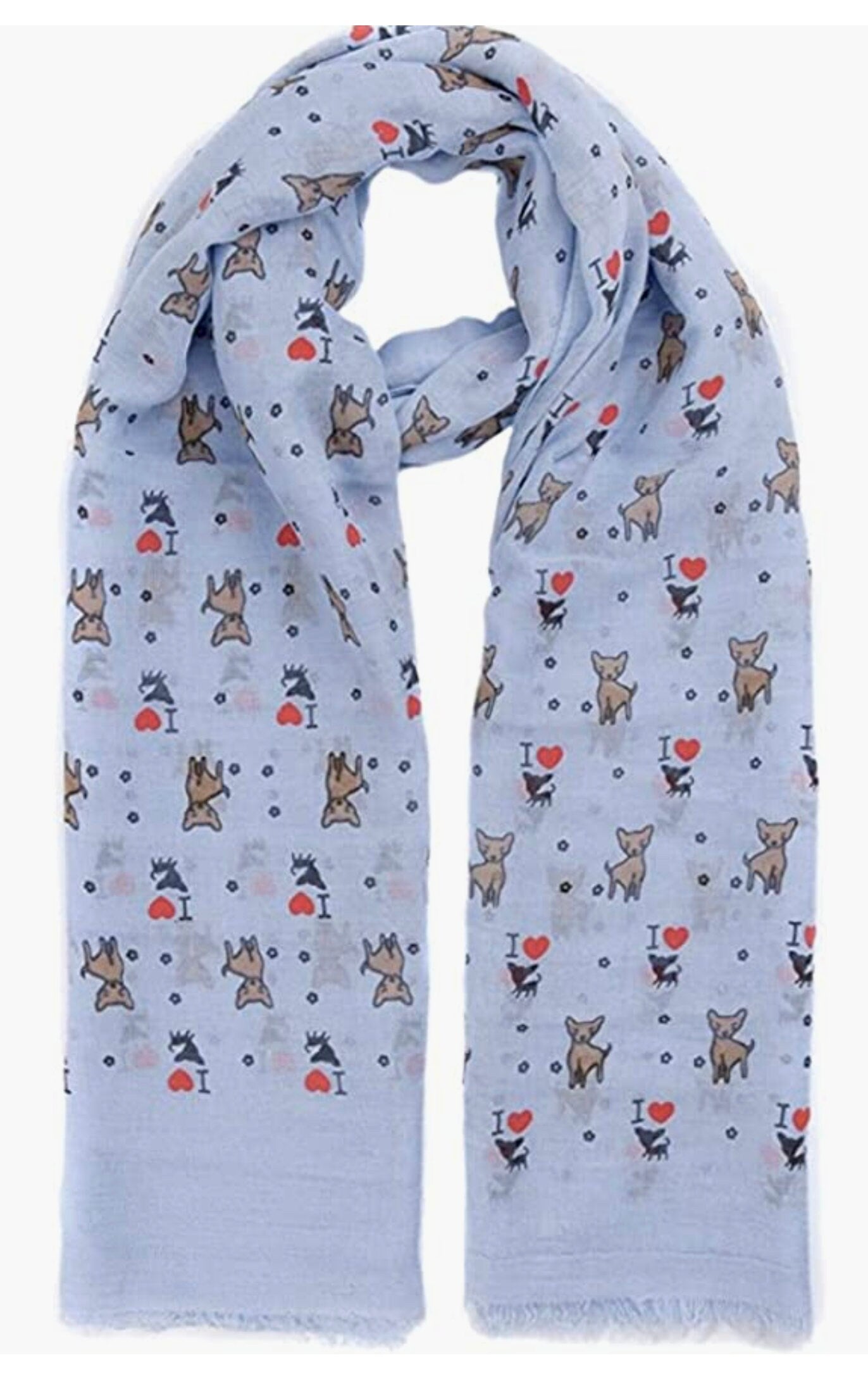 I love my puppy dog heart print scarf all seasons lovely soft scarf wraps shawl scarves