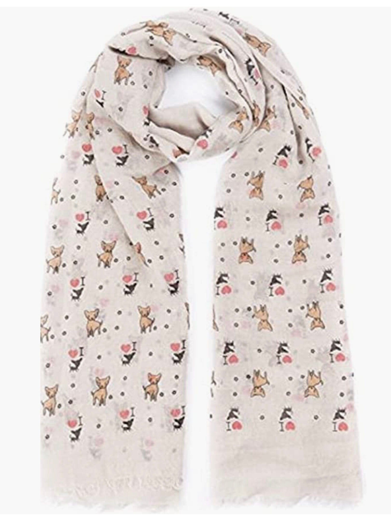 I love my puppy dog heart print scarf all seasons lovely soft scarf wraps shawl scarves