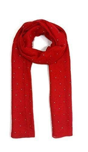 Beautiful Ladies Women Girls Stone Studded Large Oversized Maxi Soft Shawl Scarf Hijab Sarong Wrap (red)