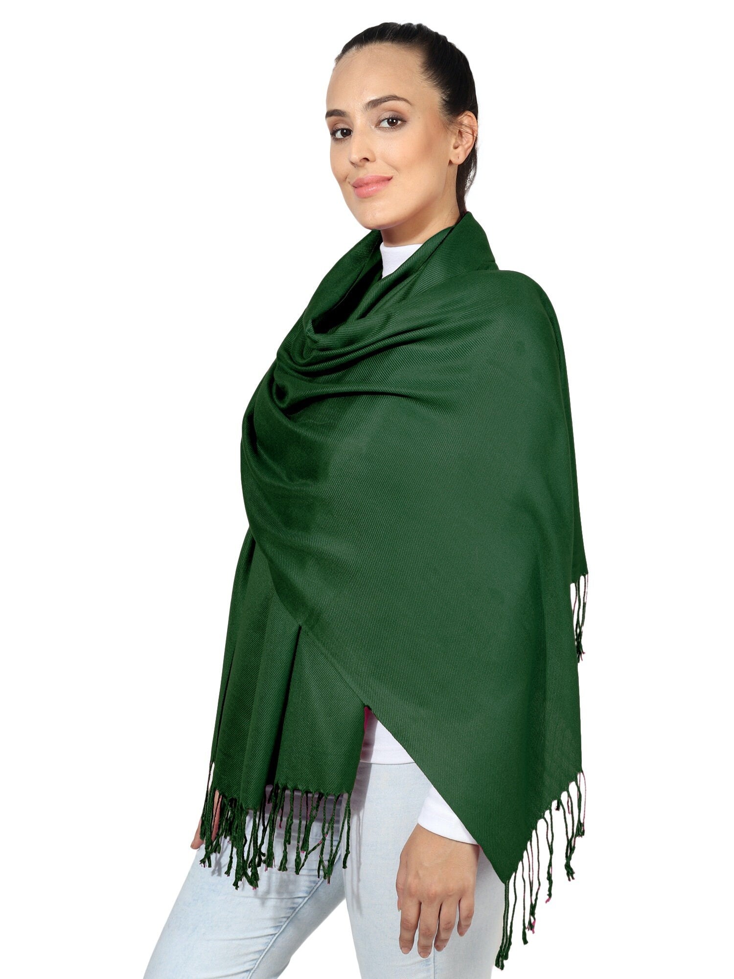 Pashmina Style All Seasons Handcrafted Wrap Shawl Stole Scarf Selection of Color Baby Pink, Pink, Dusky Pink, Lilac, White, burnt Orange